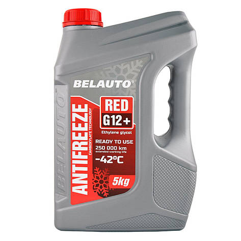 Антифриз червоний BELAUTO ANTIFREEZEE G12+ RED 5кг, фото 1