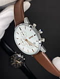 Чоловічий годинник з хронографом Skmei 9103WTBN White-Brown, фото 4