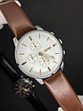Чоловічий годинник з хронографом Skmei 9103WTBN White-Brown, фото 6