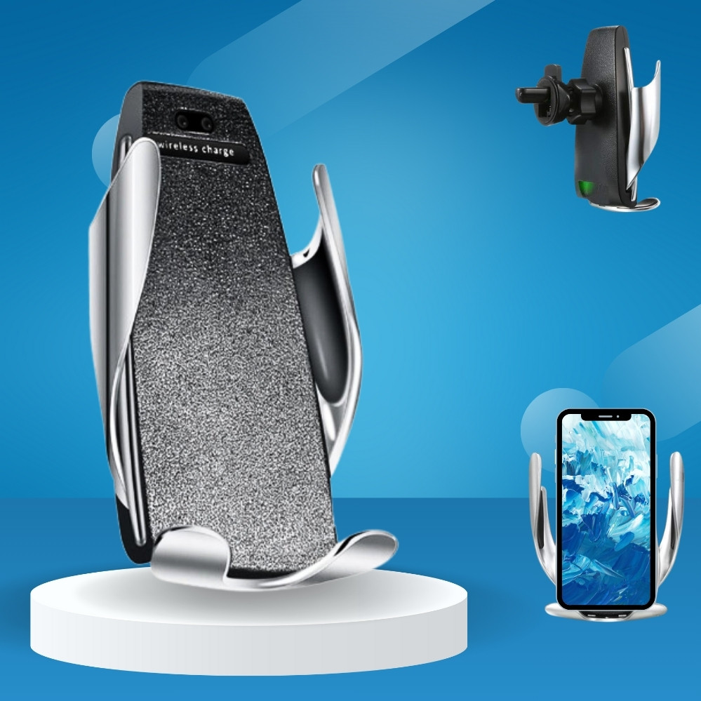 Автоматичний тримач для телефону в машину Car Wireless Charger S5 з бездротовою зарядкою сенсорний