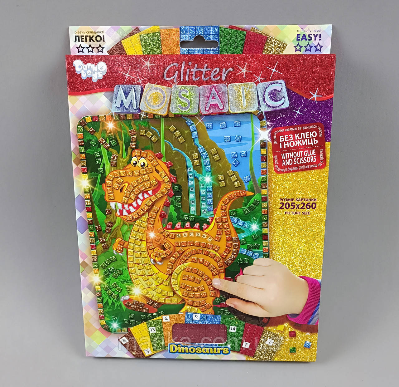 Блискуча мозаїка: Динозаврик БМ-02-01 Danko-Toys Україна