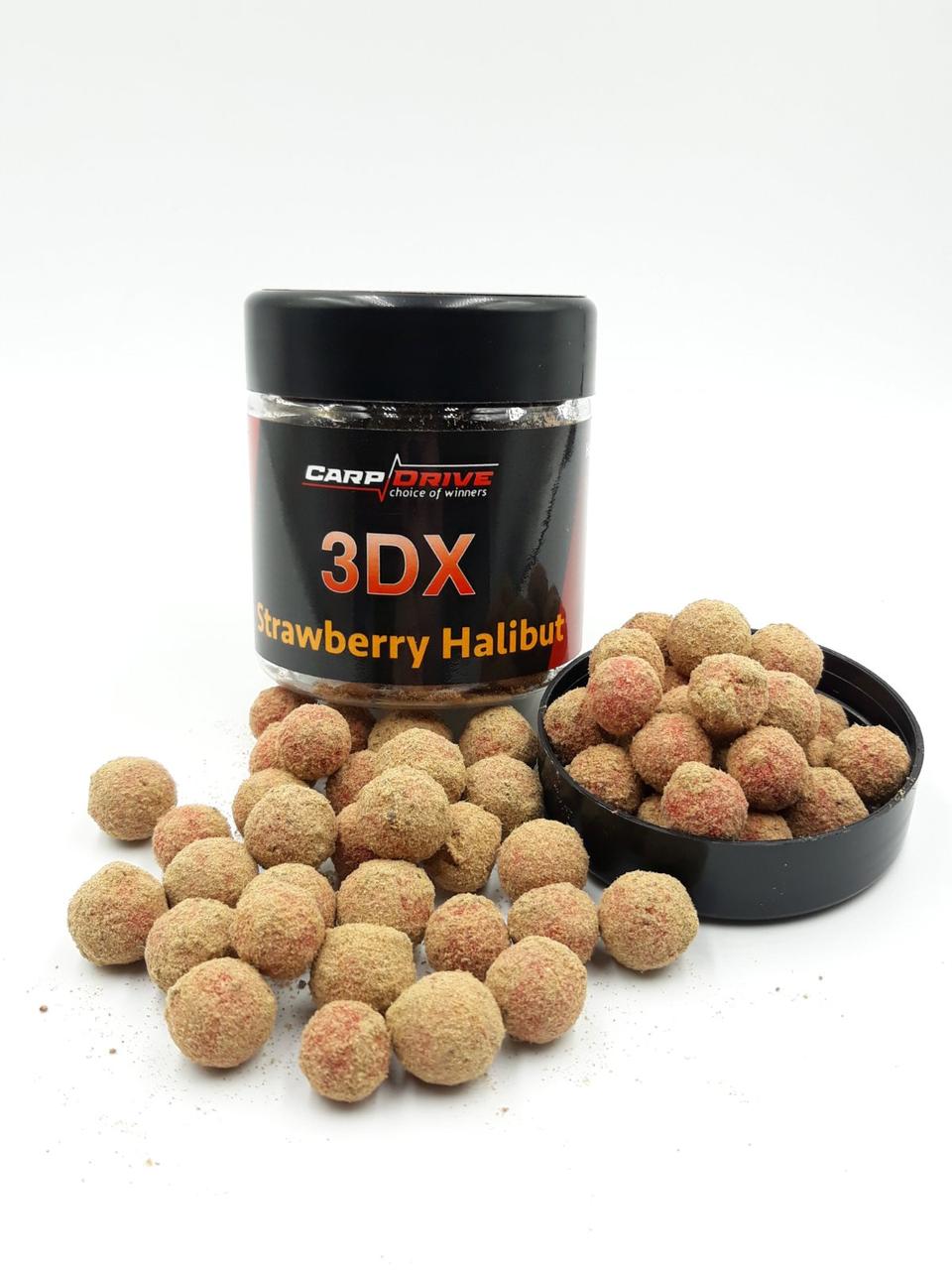 Насадкові бойли, бойли на коропа, бойли 3D Полуниця Халібут(Strawberry Halibut) 12-14мм Carp Dream 100 гр.