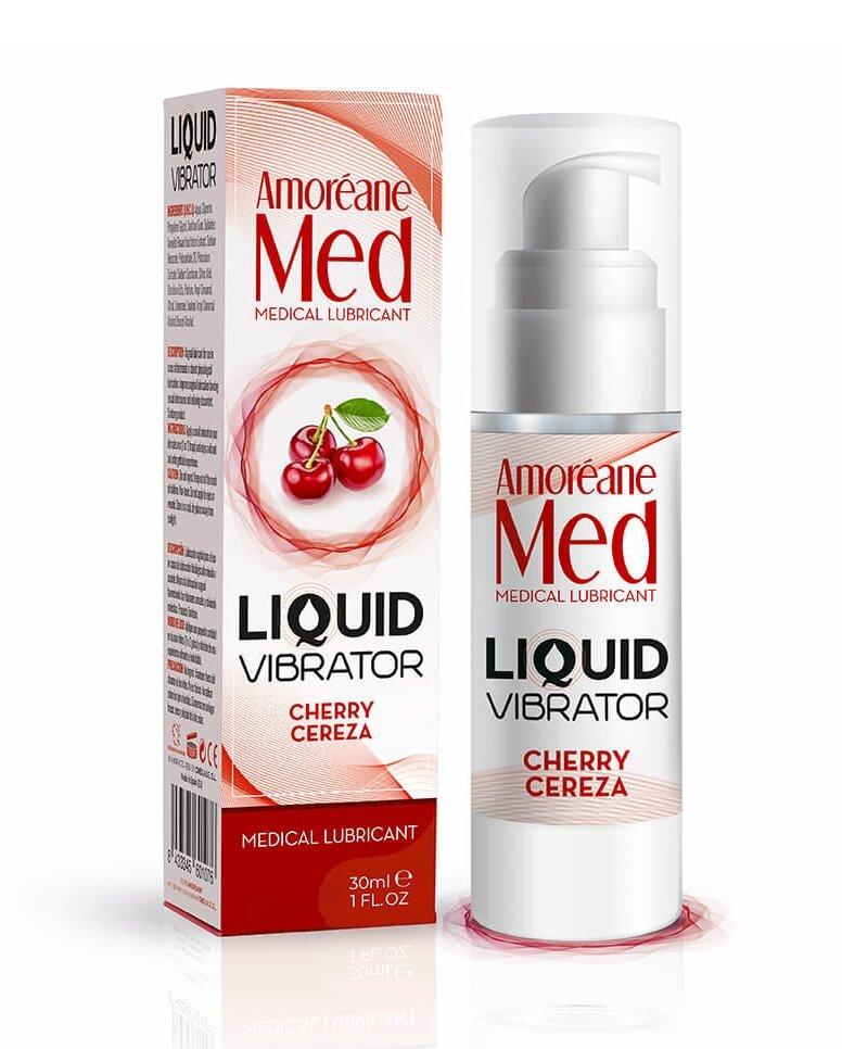 Стимулюючий лубрикант від Amoreane Med: Liquid vibrator - Cherry (рідкий вібратор), 30 ml