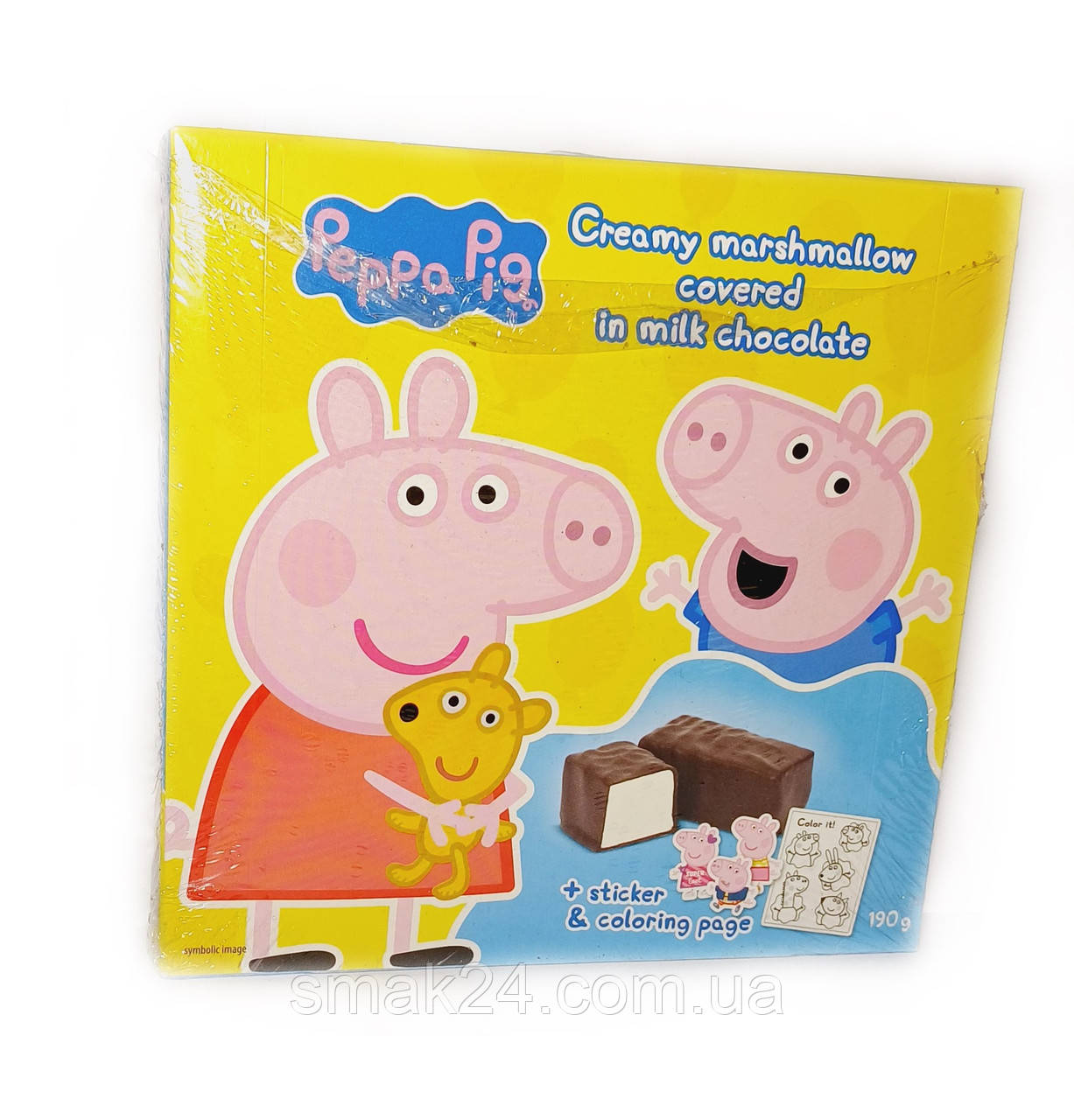 Цукерки вершкове суфле в молочному шоколаді Peppa Pig Creamy Marshmallow 190 г Польща