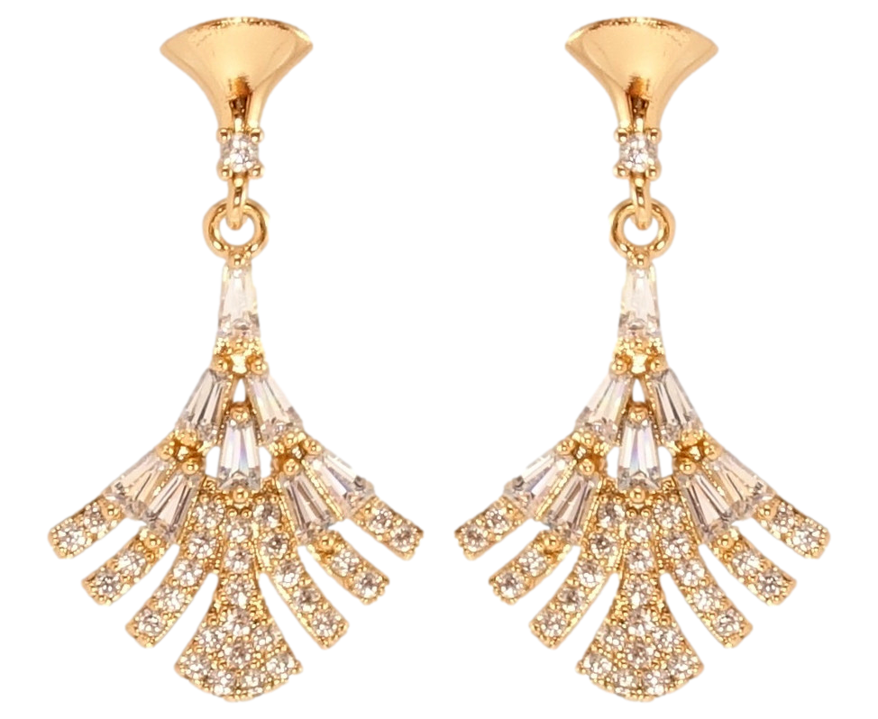 Сережки Xuping QQMM Позолота 18K пусети "Скарби цариці"