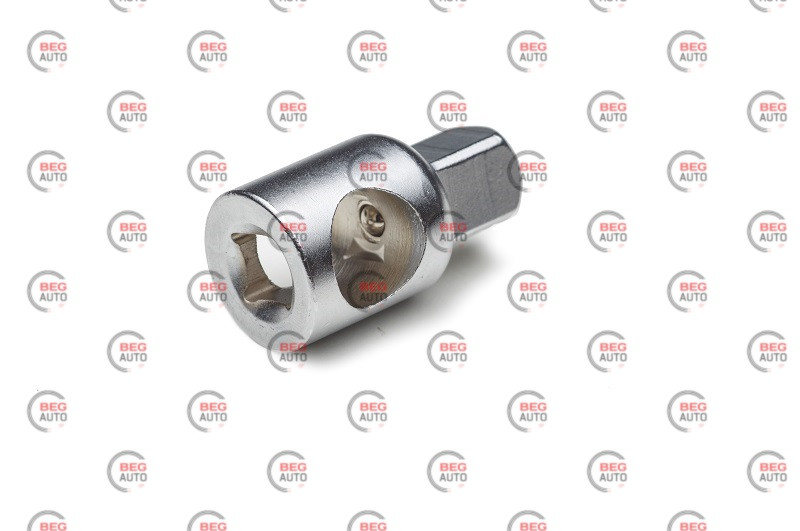 Перехідник 3/8" (мама) - 1/2" (тато) crv з отвором під комір 1/2" - d 17,2мм (Сила)