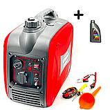 Генератор бензиновий інверторний FISKER FSGG2000i 2,0 кВт з маслом 0,6 л для дому та відпочинку, фото 2