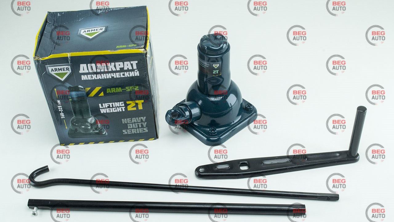 Домкрат механічний пляшковий 2Т 160-325 мм двоштоковий (Armer)