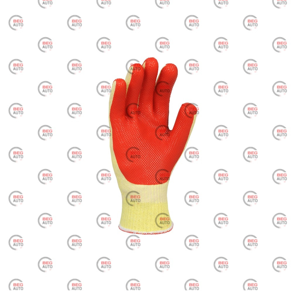 Рукавички "вампіри" бавовняні з подвійним латексним покритий. Extragrab розмір 10, біло-червоні (Doloni)