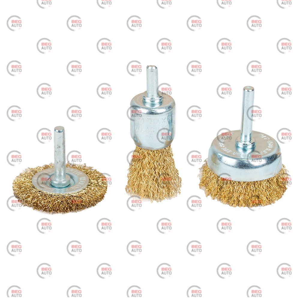 Набір щіток диск, конус, чашка "дриль" кручена дротик 3шт (50, 50, 25мм) (Sigma)