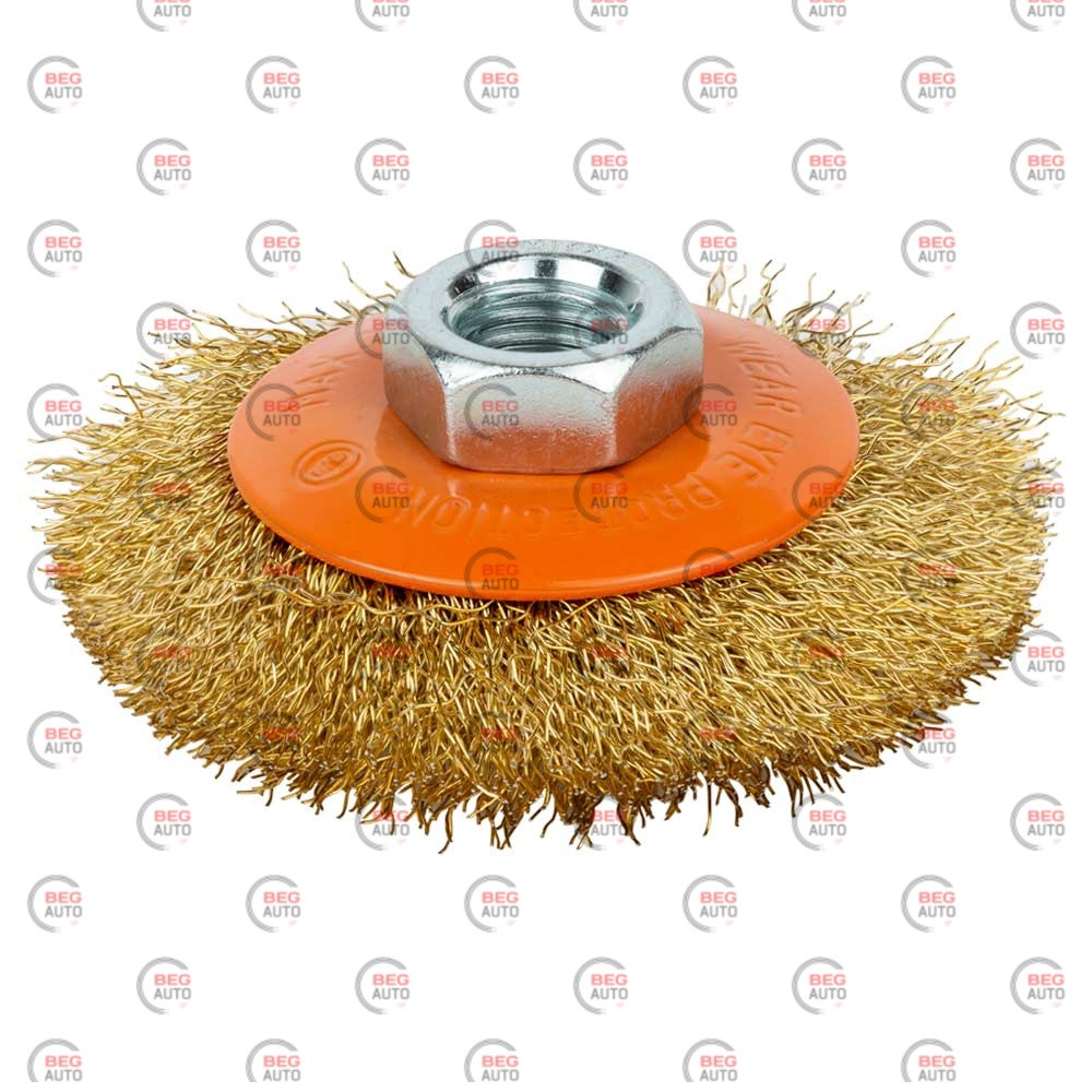 Щітка конусна "болгарка" М14 кручений дріт 125мм (Grad)