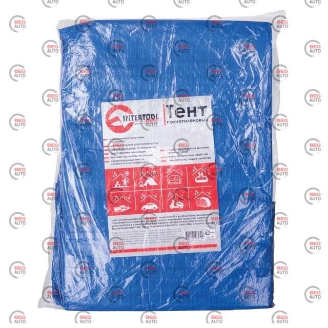 Тент водонепроникний, поліпропіленовий (тарпаулін) 4х5 м з люверсами (Intertool)