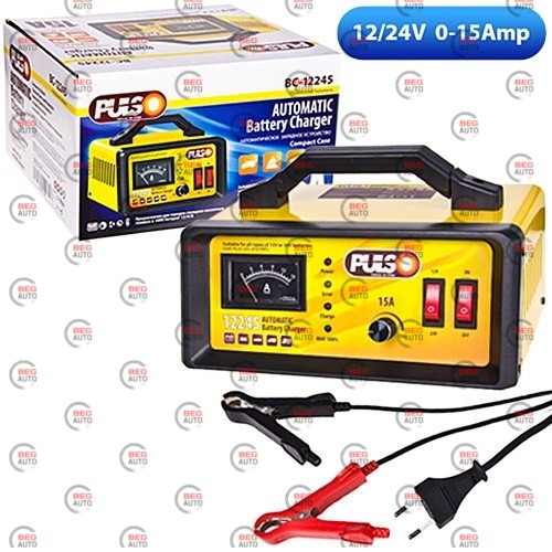 Зарядний пристрій трансформаторний 12-24в 0-15а, до 190 а/год стрілочний індикатор (Pulso)