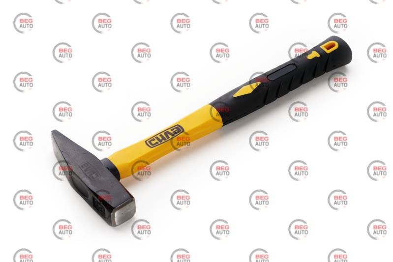 Молоток слюсарний 500 г фібергласова гумова ручка (Сила)