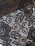 Стрейчеве мереживо 17 см чорне "трандафір" (відріз від 10 м), фото 5