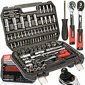 Набір інструментів у кейсі професійний MAR-POL M58222 108 ел. для дому та авто / Набори інструментів