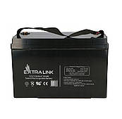 Акумулятор AGM ExtraLink 12V 100Ah VRLA, чорний, тип AGM, термін служби до 5 років