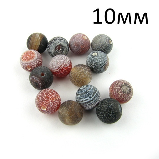 Намистини Агат 10мм Сірий 1шт NKА001-4, фото 1