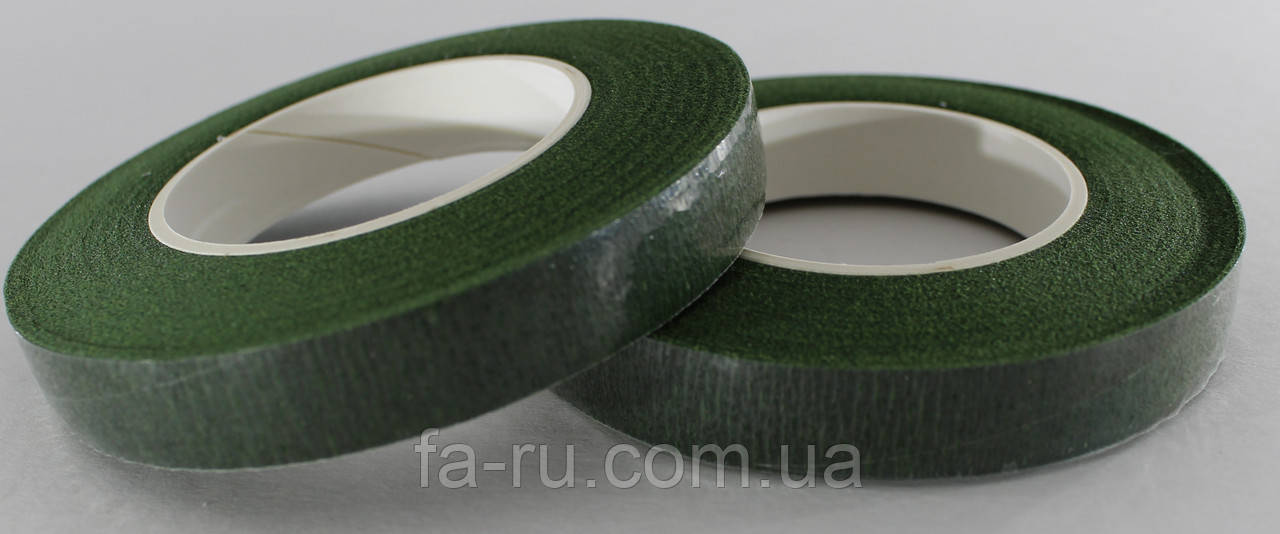 Флористична стрічка (флорлента, тейп-стрічка). Колір — темно-зелений, фото 1