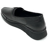 Жіночі шкіряні туфлі низькі чорного кольору  AllShoes 2352SIYAN розмір 36, фото 5