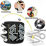 Магнітний браслет для інструментів, Магнітний браслет для роботи з потужною магнітною пластиною для цвяхів Червоний, фото 2