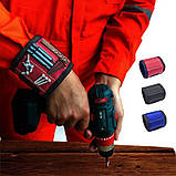 Магнітний браслет для інструментів, Магнітний браслет для роботи з потужною магнітною пластиною для цвяхів Червоний, фото 5