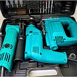 Набір електроінструментів універсальний 3в1 ударна Дриль Болгарка Лобзик у валізі для дому та дачі, фото 3