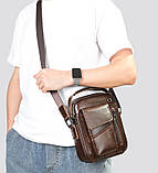 Чоловіча шкіряна зручна сумка Leather Collection (5030) коричнева, фото 2