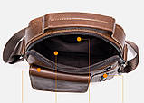 Чоловіча шкіряна зручна сумка Leather Collection (5030) коричнева, фото 4