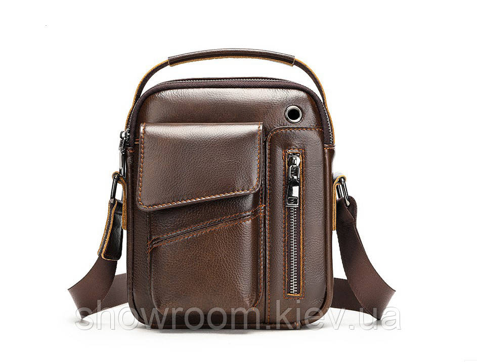Чоловіча шкіряна зручна сумка Leather Collection (5030) коричнева