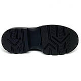 Жіночі шкіряні туфлі чорного кольору на шнурівці та товстій підошві Олтея 13522/1 кожа чорн розмір 36, фото 9