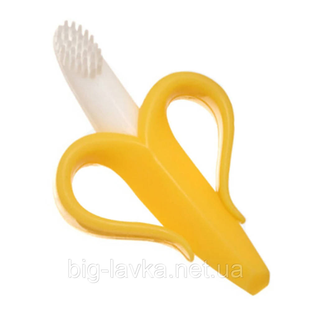 Дитячий силіконовий прорізувач для зубів Банан Жовтий, фото 1