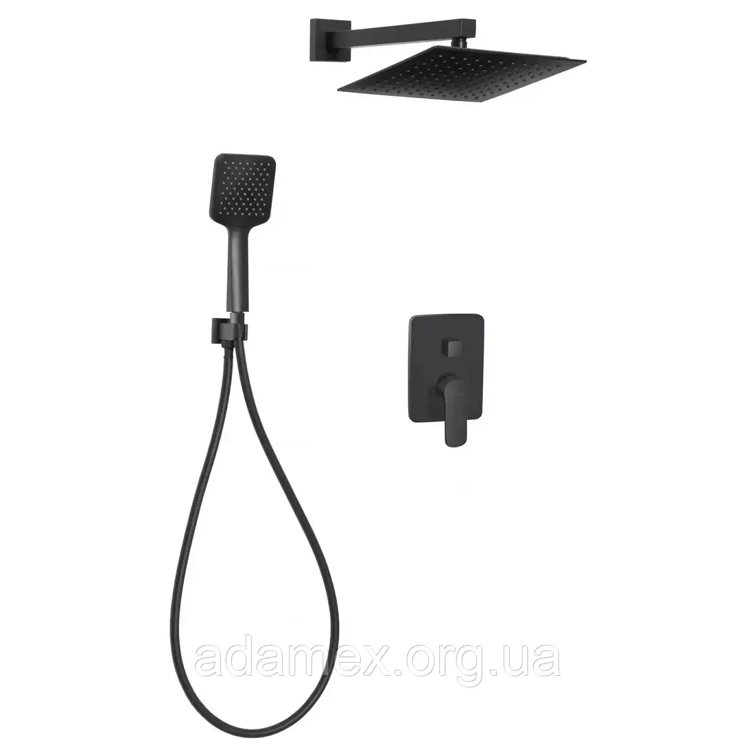 Комплект прихованого монтажу INVENA SIROS квадратний чорний