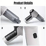 Потужний бездротовий пилосос зі сильним всмоктуванням, легко очищує робочий стіл, клавіатуру, шухляду, салон автомобіля та інші, фото 2