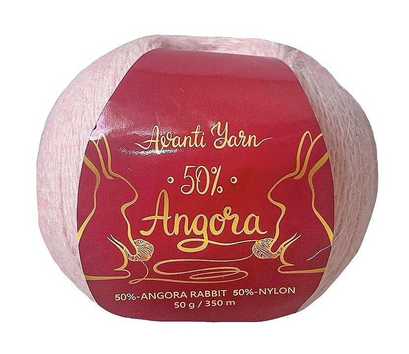 Avanti Yarn ANGORA 50 (Аванті Ярн Ангора 50) № F02 світло-рожевий (Пряжа ангора, нитки для в'язання)