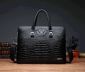 Чоловічий діловий портфель під рептилію для документів формату А4