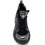 Черевики чорні зі зміїним принтом жіночі шкіряні демісезон зі шнурівкою Blondi 600/1 розмір 37, фото 3