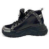 Черевики чорні зі зміїним принтом жіночі шкіряні демісезон зі шнурівкою Blondi 600/1 розмір 37, фото 2