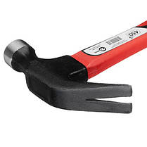 Молоток столярний 450 г.ручка з фібергласу INTERTOOL HT-0223 ptor, фото 6