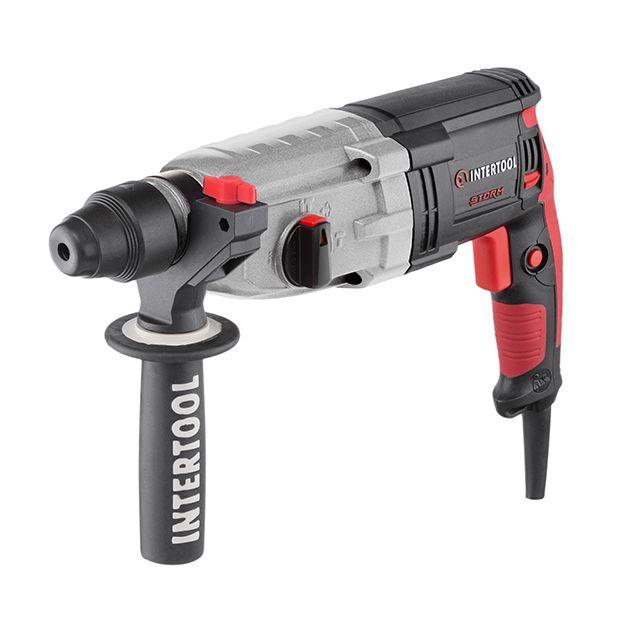 Перфоратор 1000 Вт, 3.2 Дж, 0-1300 об/хв., 0-5100 уд/хв., 3 режими, металевий корпус редуктора INTERTOOL ptor