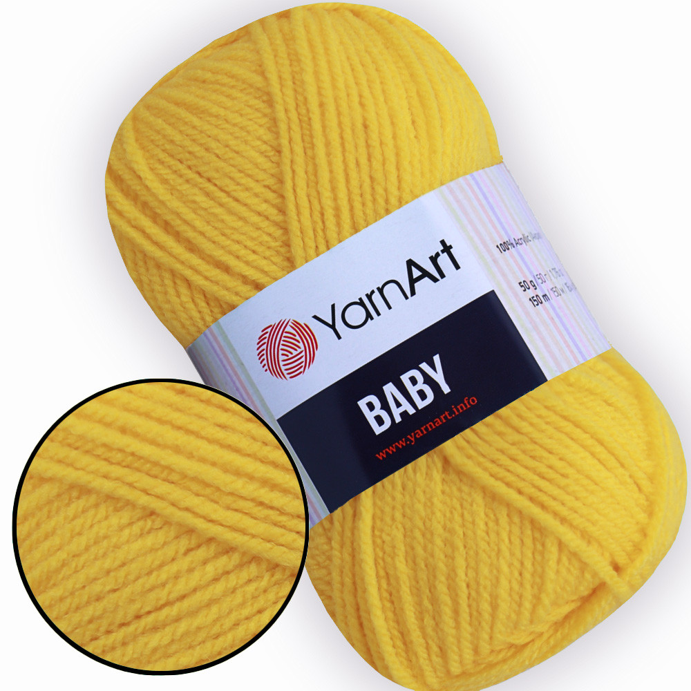 YarnArt Baby, Жовтий №32, акрилова дитяча пряжа для іграшок