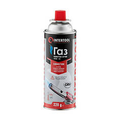 Цанговий газовий балон 220 г INTERTOOL GS-0022 ptor