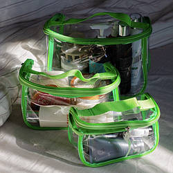 Набір з трьох косметичок-валізок "ГЕДОНІСТКА" (неон)