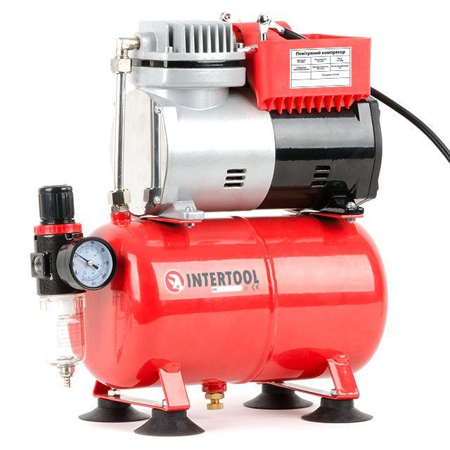 Компресор безмасляний 3 л, 0,3 кВт, 220 В, 3,2атм, 45л / хв INTERTOOL PT-0001 ptor
