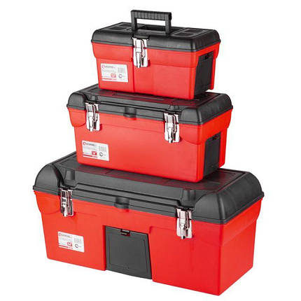 Комплект ящиків для інструментів, з металевим замком, 3 шт - 13" / 16.5" / 23.5" INTERTOOL BX-0007 ptor, фото 1