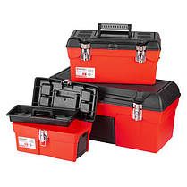 Комплект ящиків для інструментів, з металевим замком, 3 шт - 13" / 16.5" / 23.5" INTERTOOL BX-0007 ptor, фото 2