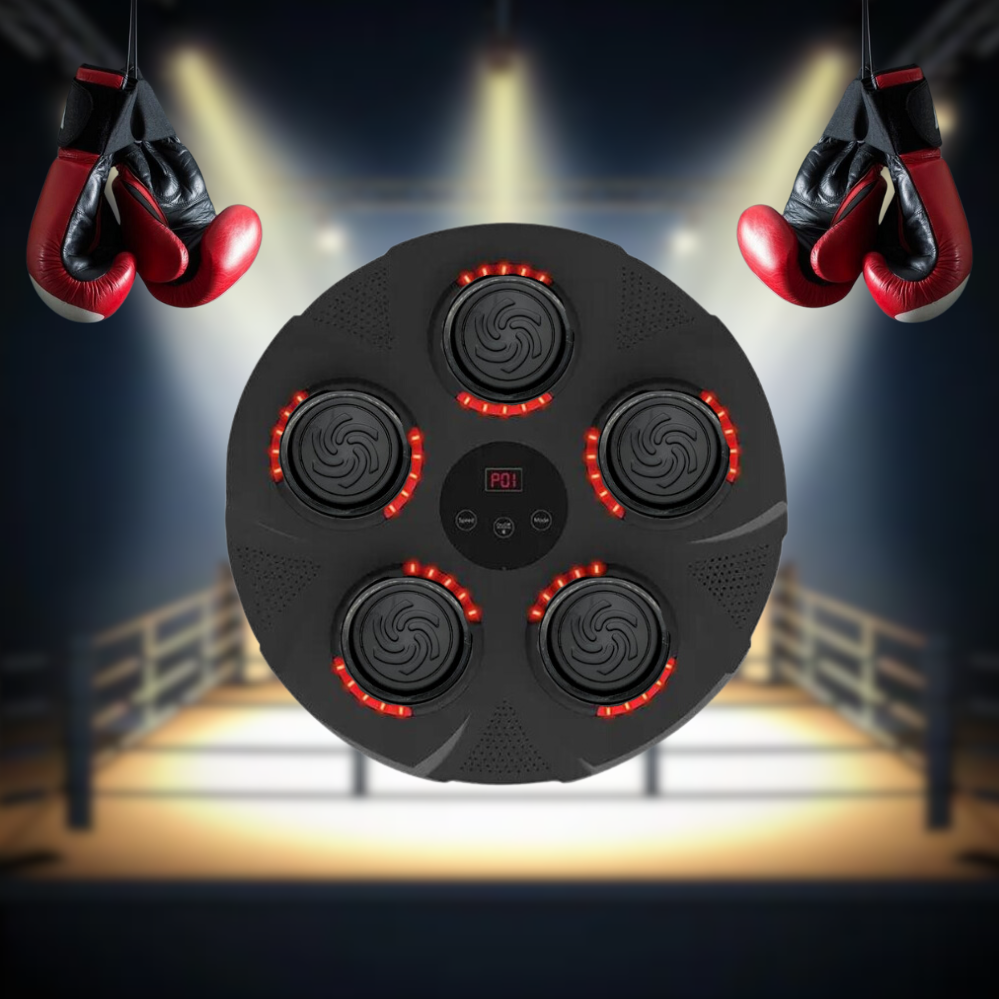 Тренажер для боксу музичний настінний Boxing Електронна мішень 5 цілей ударів з підсвічуванням рукавичками