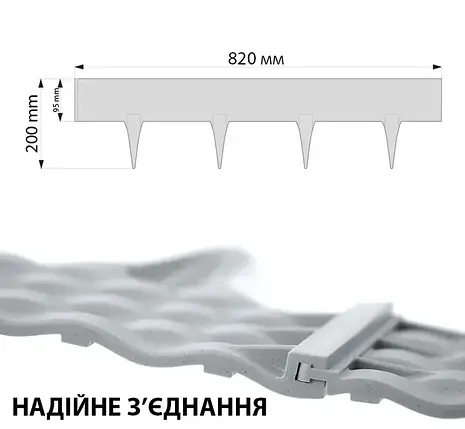 Декоративний парканчик GardenPlast Rattan Palisade, 2,4 м (Польща) Антрацит, фото 4