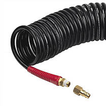 Шланг BLACK M-Flex 6,5*10 мм, 10 м спіральний поліуретановий з поворотним шарніром, латунними швидкороз'ємними, фото 6