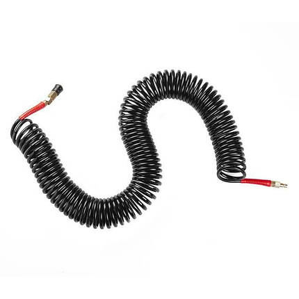 Шланг BLACK M-Flex 6.5*10 мм, 20 м спіральний поліуретановий з поворотним шарніром, латунними швидкороз'ємними, фото 1